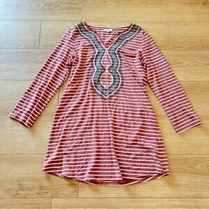 THML Pink and White Striped Mini Dress Boho Girly Preppy Festival